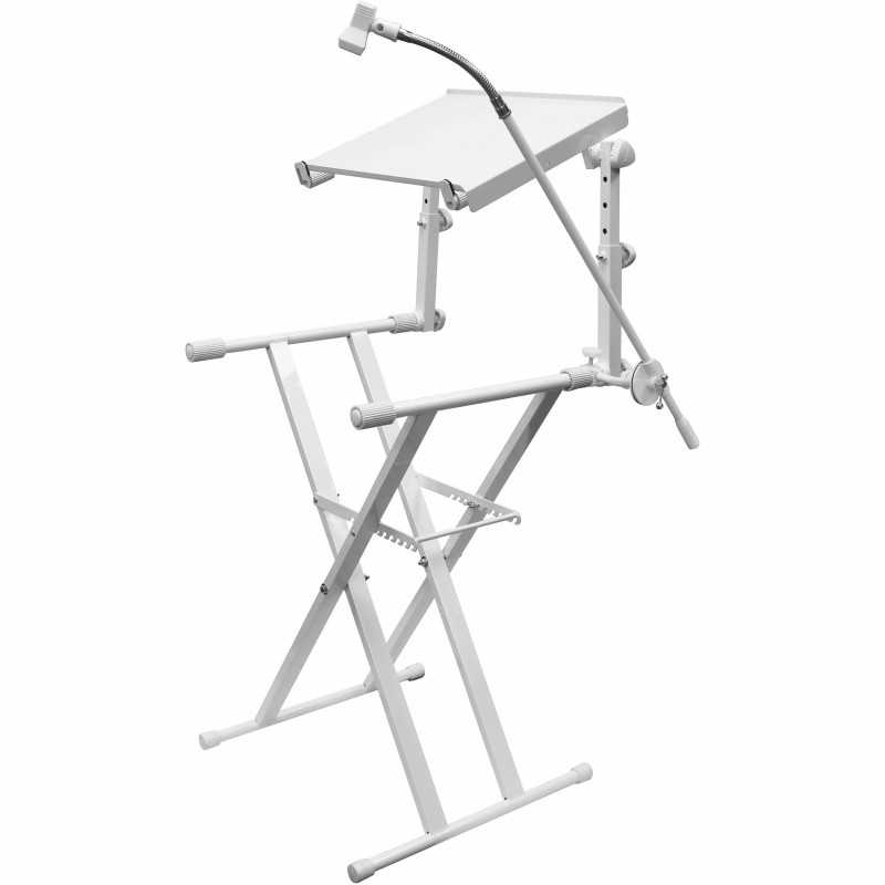 Odyssey LTBXS2MTCPWHT Double Tier X-Stand Combo Pack -White w/ Mic Boom & Top Shel