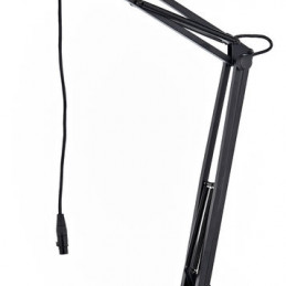 K&M 23850-BLACK Desk Clamp Microphone Arm -Adjustable to 53mm
