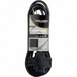 ADJ Ec123 3fer10 10 Foot 12/3 Black AC Cable with Triple Tap