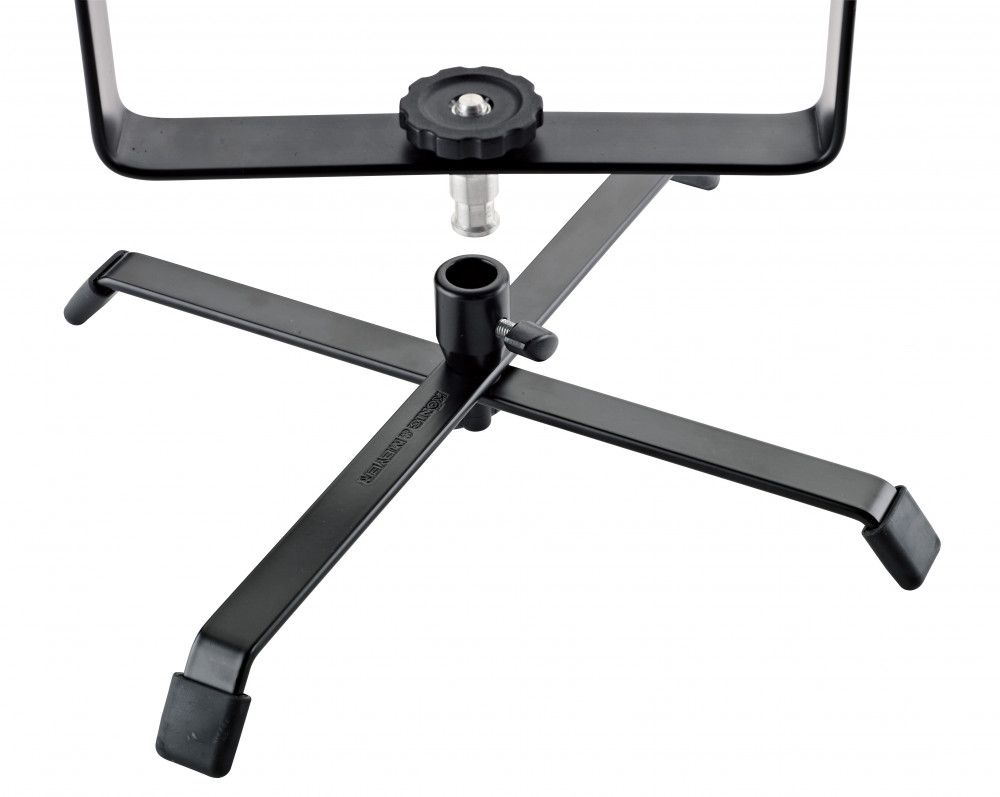 K&M 17720-BLACK Floor Stand for Spot Lights With Mini Tv Mount