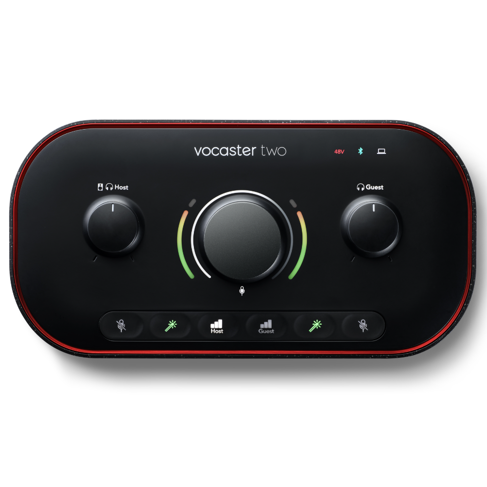 Focusrite Vocaster-Two The podcast interface for content creators* Broadcast quality sound – Get studio sound in seconds fro