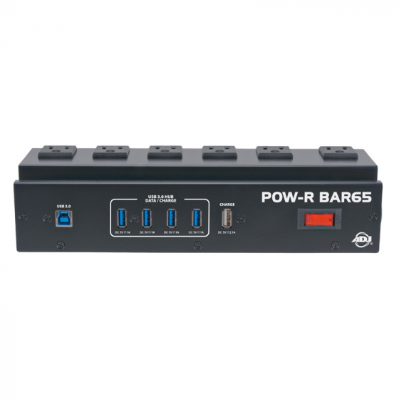 ADJ Pow R Bar65 6 Outlet 15A Power Station with Four USB 3.0 Ports